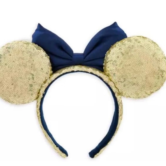 Walt Disney World  50th anniversary Minnie Mouse Ears headband Gold And Blue - Picture 2 of 10